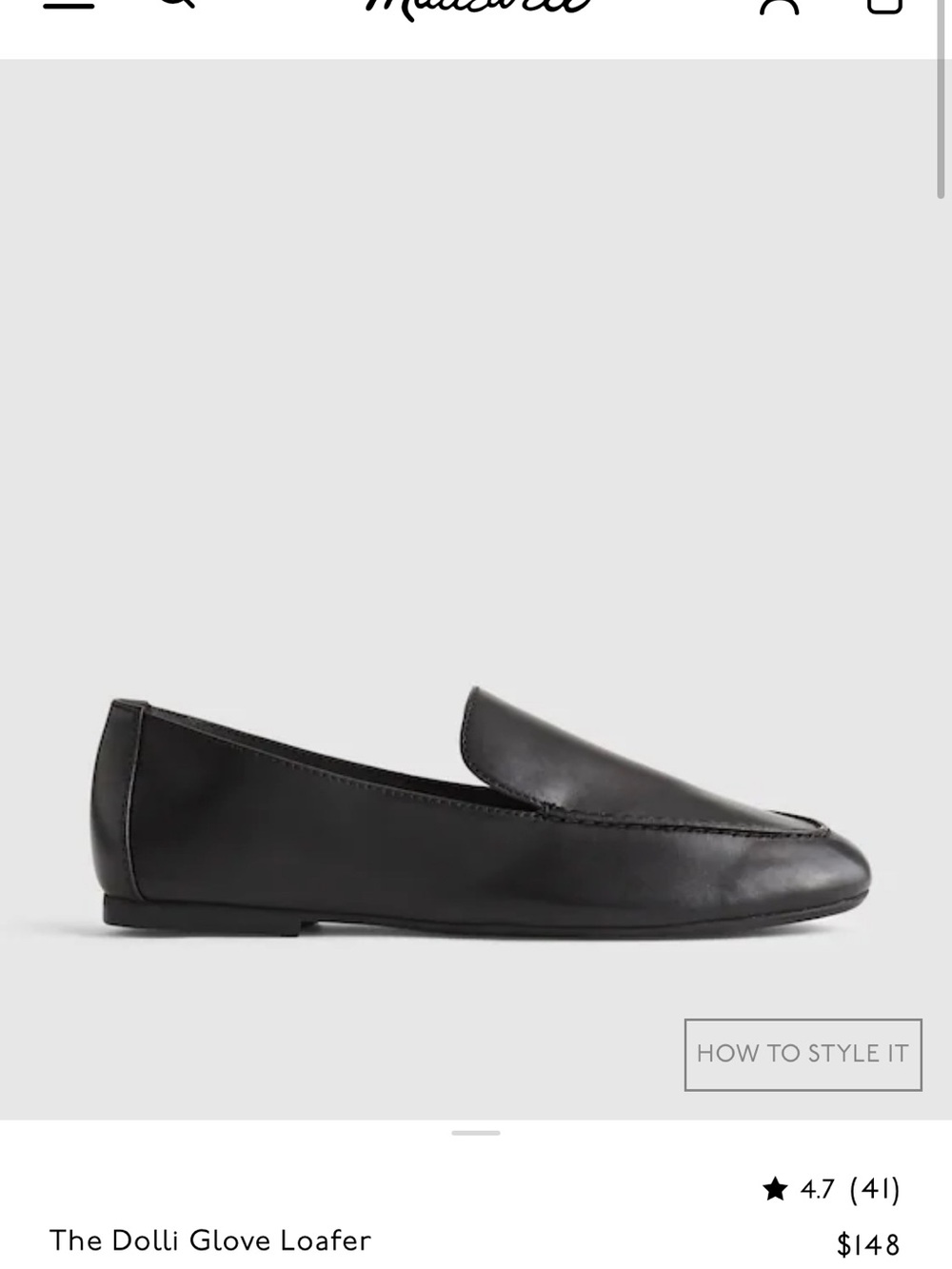 Madewell- Dolli Glove Loafer  - Black